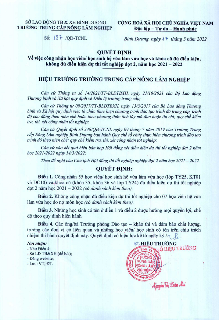 Danh sách học sinh, học viên đủ điều kiện, không đủ điều kiện dự thi tốt nghiệp đợt 2, năm học 2021-2022