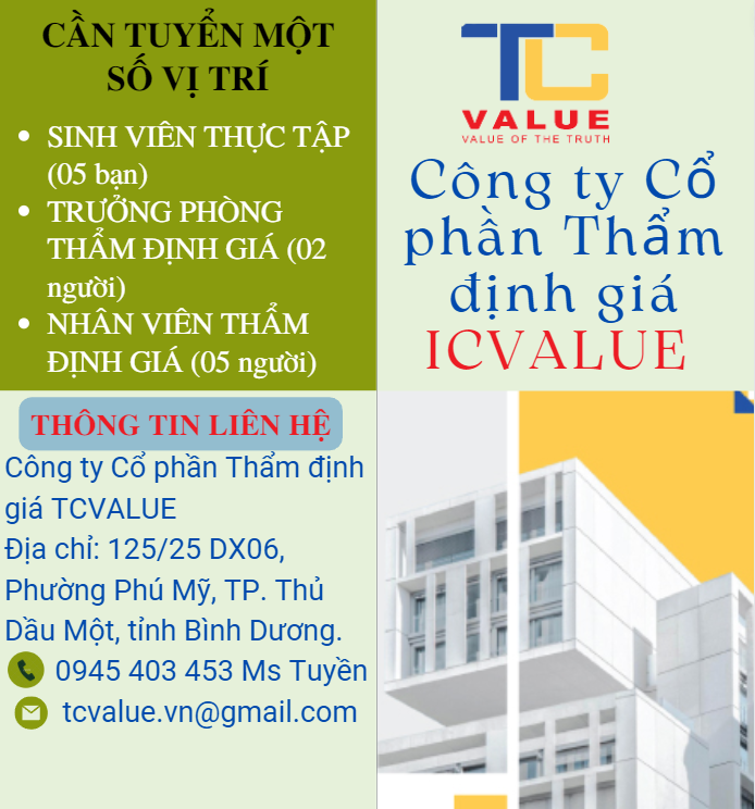 Công ty Cổ phần Thẩm định giá ICVALUE tuyển dụng