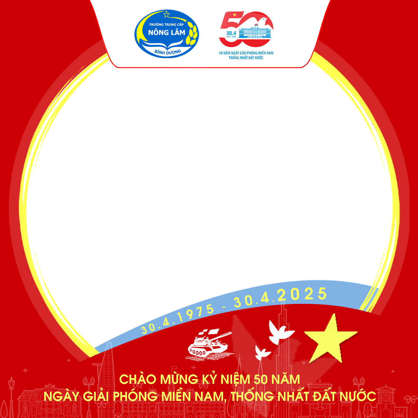 Khung ảnh chào mừng 50 năm ngày giải phóng miền Nam, thống nhất đất nước